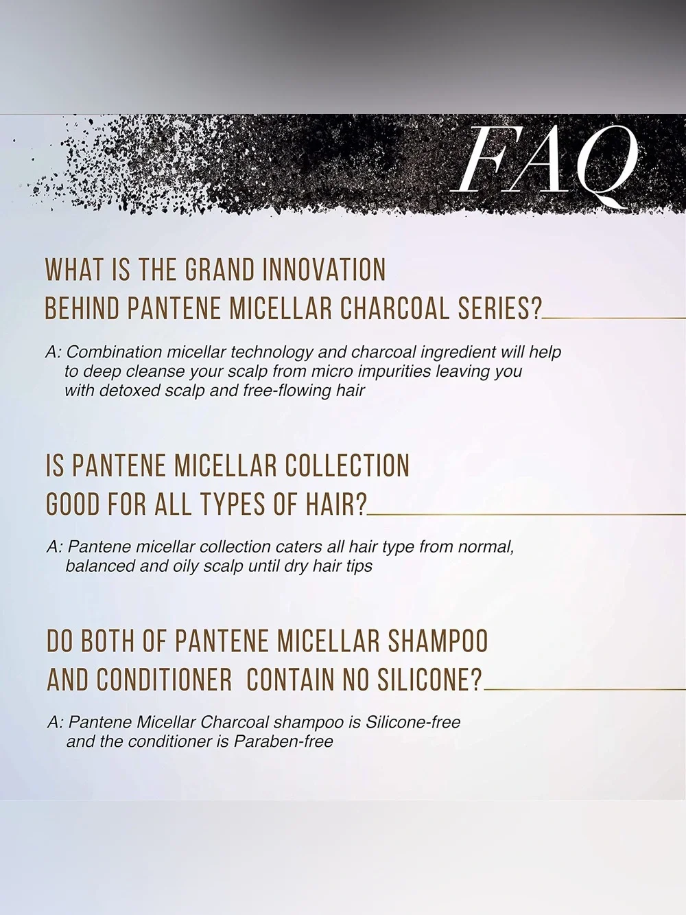 Pantene • Micellar Detox & Scalp Cleanse Shampoo  • White Charcoal (Thailand)